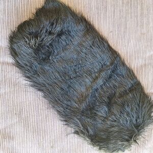 Faux Fur Black Hand Muff Hand Warmer 18"+/- Long